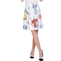 Cute-cartoon-robots-seamless-pattern A-Line Skirt View1