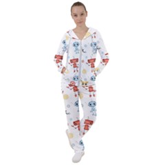 Cute-cartoon-robots-seamless-pattern Women s Tracksuit by uniart180623