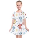 Cute-cartoon-robots-seamless-pattern Kids  Smock Dress View1