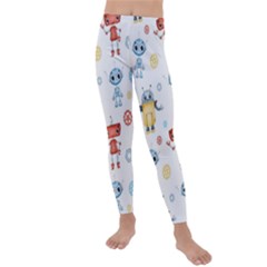 Cute-cartoon-robots-seamless-pattern Kids  Lightweight Velour Leggings by uniart180623