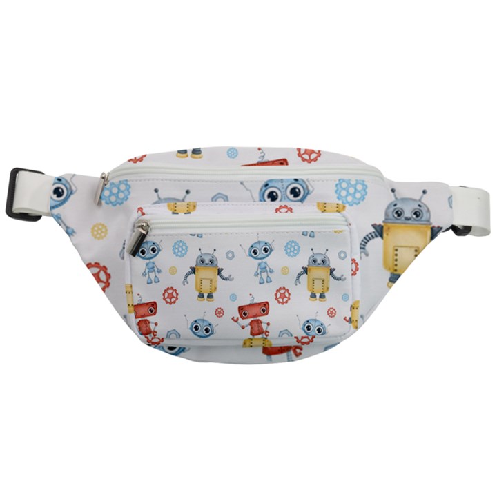 Cute-cartoon-robots-seamless-pattern Fanny Pack