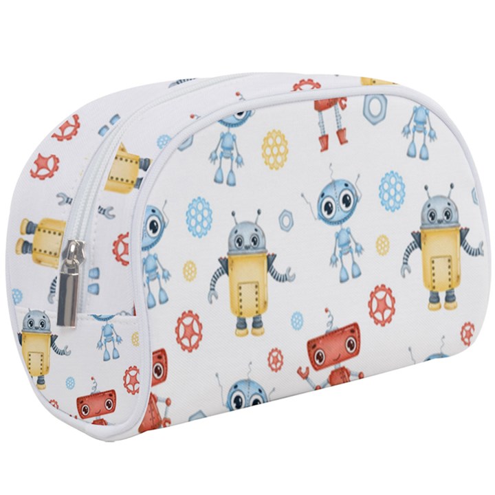 Cute-cartoon-robots-seamless-pattern Make Up Case (Large)