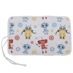 Cute-cartoon-robots-seamless-pattern Pen Storage Case (s) by uniart180623