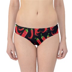 Seamless-vector-pattern-hot-red-chili-papper-black-background Hipster Bikini Bottoms by uniart180623