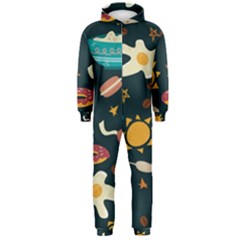 Seamless-pattern-with-breakfast-symbols-morning-coffee Hooded Jumpsuit (men) by uniart180623