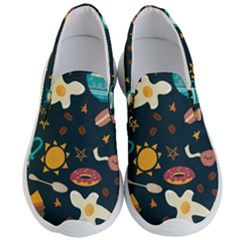 Seamless-pattern-with-breakfast-symbols-morning-coffee Men s Lightweight Slip Ons by uniart180623