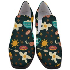 Seamless-pattern-with-breakfast-symbols-morning-coffee Women Slip On Heel Loafers by uniart180623