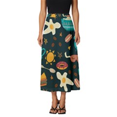 Seamless-pattern-with-breakfast-symbols-morning-coffee Classic Midi Chiffon Skirt by uniart180623