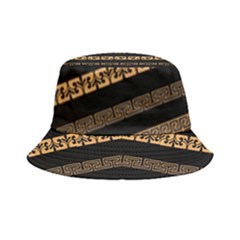 Set-antique-greek-borders-seamless-ornaments-golden-color-black-background-flat-style-greece-concept Bucket Hat by uniart180623