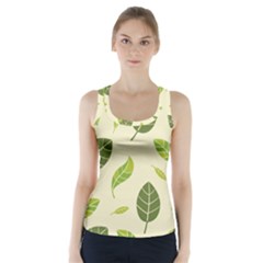 Leaf-spring-seamless-pattern-fresh-green-color-nature Racer Back Sports Top by uniart180623