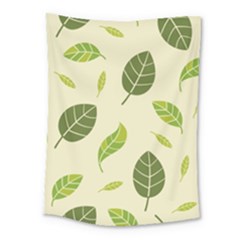 Leaf-spring-seamless-pattern-fresh-green-color-nature Medium Tapestry by uniart180623