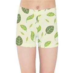 Leaf-spring-seamless-pattern-fresh-green-color-nature Kids  Sports Shorts by uniart180623