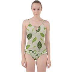 Leaf-spring-seamless-pattern-fresh-green-color-nature Cut Out Top Tankini Set by uniart180623