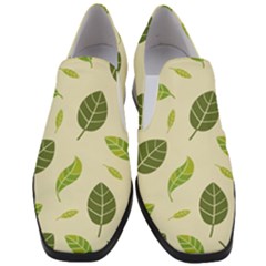 Leaf-spring-seamless-pattern-fresh-green-color-nature Women Slip On Heel Loafers by uniart180623