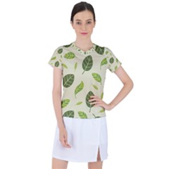 Leaf-spring-seamless-pattern-fresh-green-color-nature Women s Sports Top by uniart180623