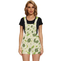 Leaf-spring-seamless-pattern-fresh-green-color-nature Short Overalls by uniart180623