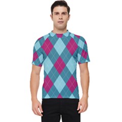 Argyle-pattern-seamless-fabric-texture-background-classic-argill-ornament Men s Short Sleeve Rash Guard by uniart180623