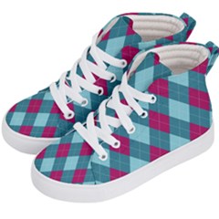 Argyle-pattern-seamless-fabric-texture-background-classic-argill-ornament Kids  Hi-top Skate Sneakers by uniart180623