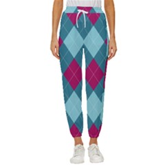 Argyle-pattern-seamless-fabric-texture-background-classic-argill-ornament Women s Cropped Drawstring Pants by uniart180623