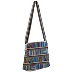 Bookshelf Zipper Messenger Bag