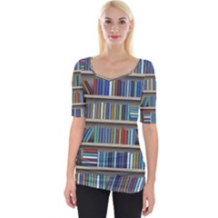 Bookshelf Wide Neckline Tee