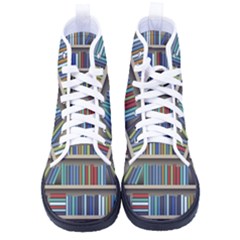 Bookshelf Men s High-top Canvas Sneakers