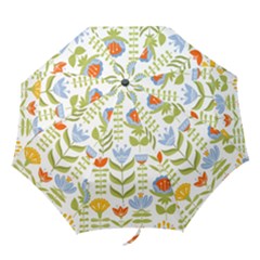 Seamless-pattern-with-various-flowers-leaves-folk-motif Folding Umbrellas by uniart180623