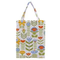 Seamless-pattern-with-various-flowers-leaves-folk-motif Classic Tote Bag by uniart180623