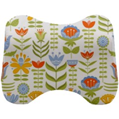 Seamless-pattern-with-various-flowers-leaves-folk-motif Head Support Cushion by uniart180623