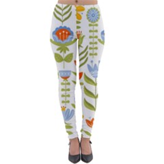 Seamless-pattern-with-various-flowers-leaves-folk-motif Lightweight Velour Leggings by uniart180623