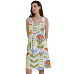 Seamless-pattern-with-various-flowers-leaves-folk-motif Classic Skater Dress