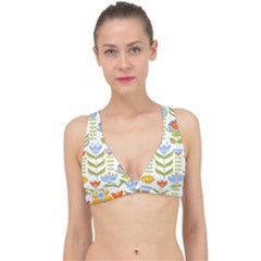 Seamless-pattern-with-various-flowers-leaves-folk-motif Classic Banded Bikini Top by uniart180623