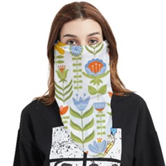 Seamless-pattern-with-various-flowers-leaves-folk-motif Face Covering Bandana (triangle) by uniart180623