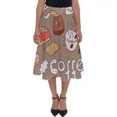 Vector-seamless-pattern-with-doodle-coffee-equipment Perfect Length Midi Skirt by uniart180623