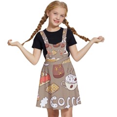 Vector-seamless-pattern-with-doodle-coffee-equipment Kids  Apron Dress by uniart180623