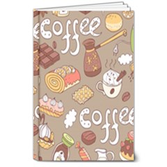 Vector-seamless-pattern-with-doodle-coffee-equipment 8  X 10  Hardcover Notebook by uniart180623