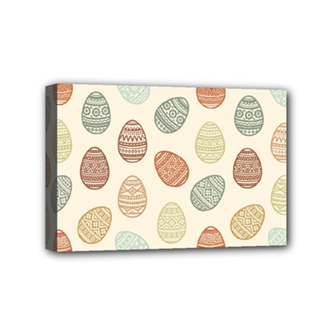 Seamless-pattern-colorful-easter-egg-flat-icons-painted-traditional-style Mini Canvas 6  X 4  (stretched) by uniart180623