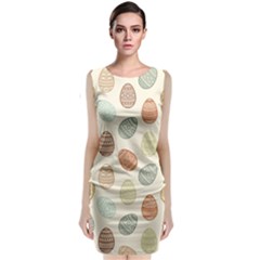 Seamless-pattern-colorful-easter-egg-flat-icons-painted-traditional-style Sleeveless Velvet Midi Dress by uniart180623