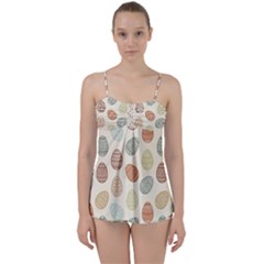 Seamless-pattern-colorful-easter-egg-flat-icons-painted-traditional-style Babydoll Tankini Set by uniart180623