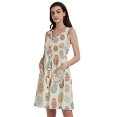 Seamless-pattern-colorful-easter-egg-flat-icons-painted-traditional-style Sleeveless Dress With Pocket by uniart180623