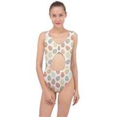 Seamless-pattern-colorful-easter-egg-flat-icons-painted-traditional-style Center Cut Out Swimsuit by uniart180623