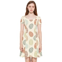 Seamless-pattern-colorful-easter-egg-flat-icons-painted-traditional-style Inside Out Cap Sleeve Dress by uniart180623