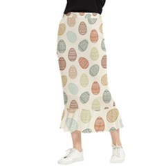 Seamless-pattern-colorful-easter-egg-flat-icons-painted-traditional-style Maxi Fishtail Chiffon Skirt by uniart180623