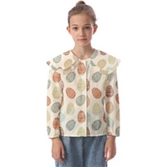 Seamless-pattern-colorful-easter-egg-flat-icons-painted-traditional-style Kids  Peter Pan Collar Blouse by uniart180623