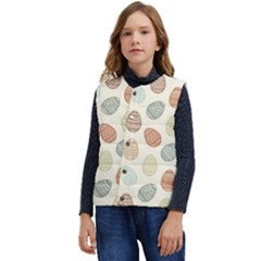 Seamless-pattern-colorful-easter-egg-flat-icons-painted-traditional-style Kid s Short Button Up Puffer Vest	 by uniart180623