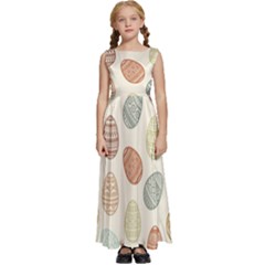 Seamless-pattern-colorful-easter-egg-flat-icons-painted-traditional-style Kids  Satin Sleeveless Maxi Dress by uniart180623