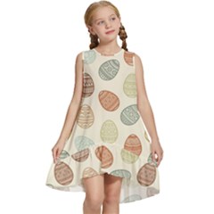 Seamless-pattern-colorful-easter-egg-flat-icons-painted-traditional-style Kids  Frill Swing Dress by uniart180623