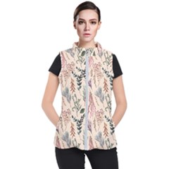 Watercolor-floral-seamless-pattern Women s Puffer Vest