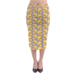 Yellow-mushroom-pattern Midi Pencil Skirt by uniart180623