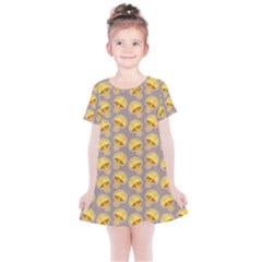 Yellow-mushroom-pattern Kids  Simple Cotton Dress by uniart180623